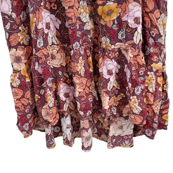 Knox Rose Midi Dress Medium Floral Cottage Core Prairie Tassel Button Front Boho - Picture 4 of 11